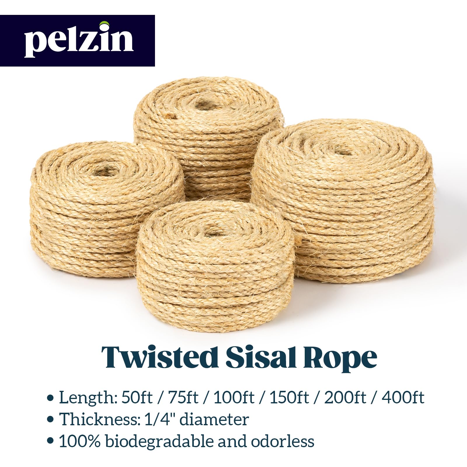Pelzin Natural Sisal Rope cat-tree repair suitable for wrapping posts and extending life.