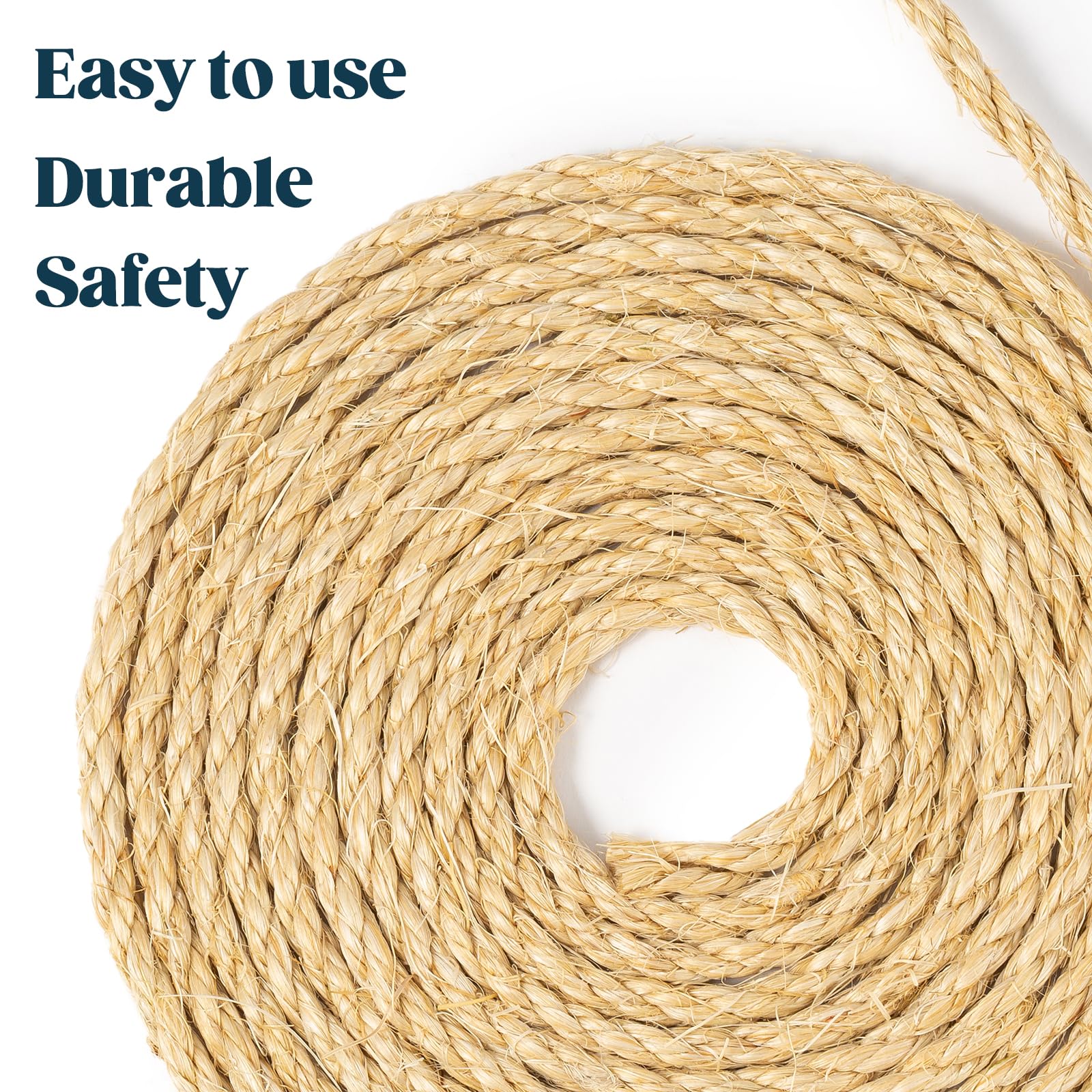 Pelzin Natural Sisal Rope stays durable under regular use, helping cats engage in healthy scratching.
