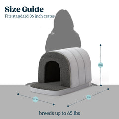 PELZIN Orthopedic Dog Bed House egg-crate foam supports joints and comfort.