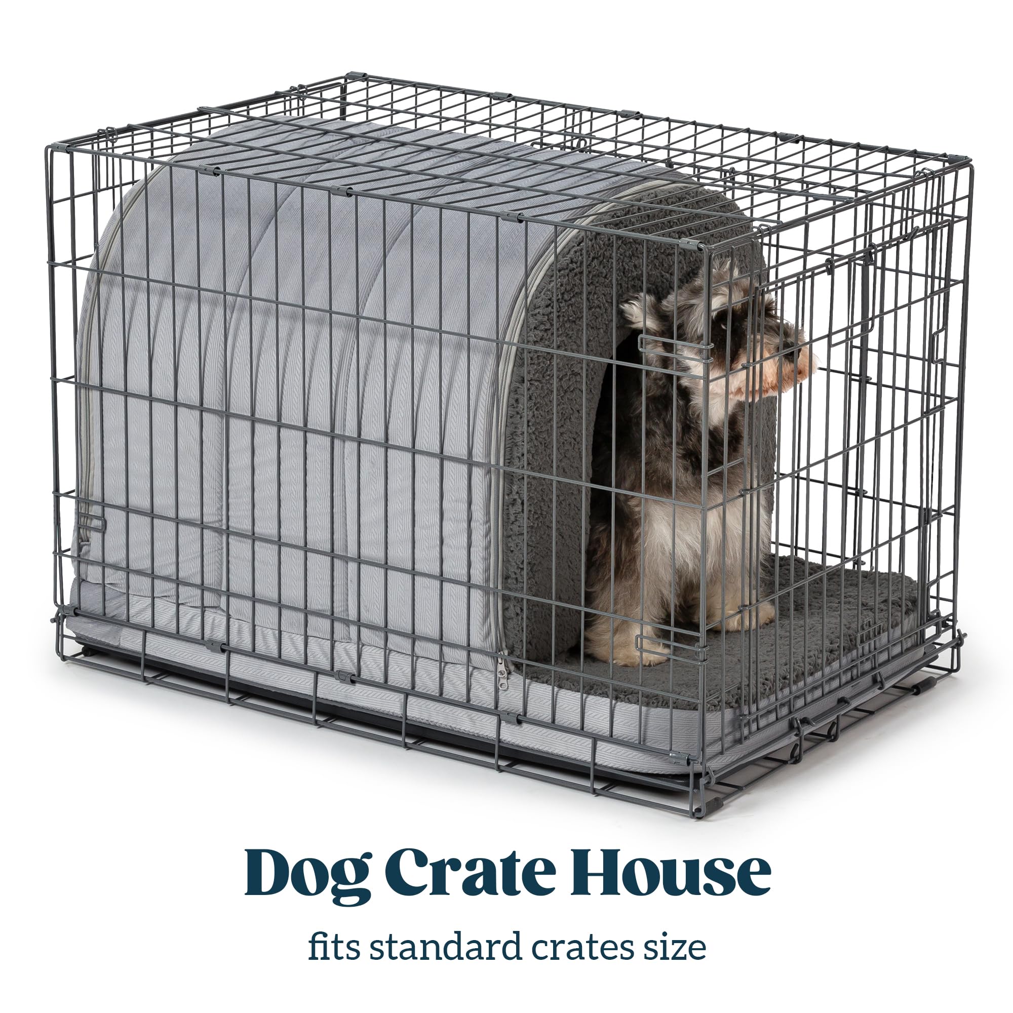 PELZIN Orthopedic Dog Bed House exterior Charcoal showcases durable, private hideaway for small breeds.