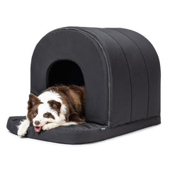 PELZIN Orthopedic Dog House with porch private retreat for anxious dogs