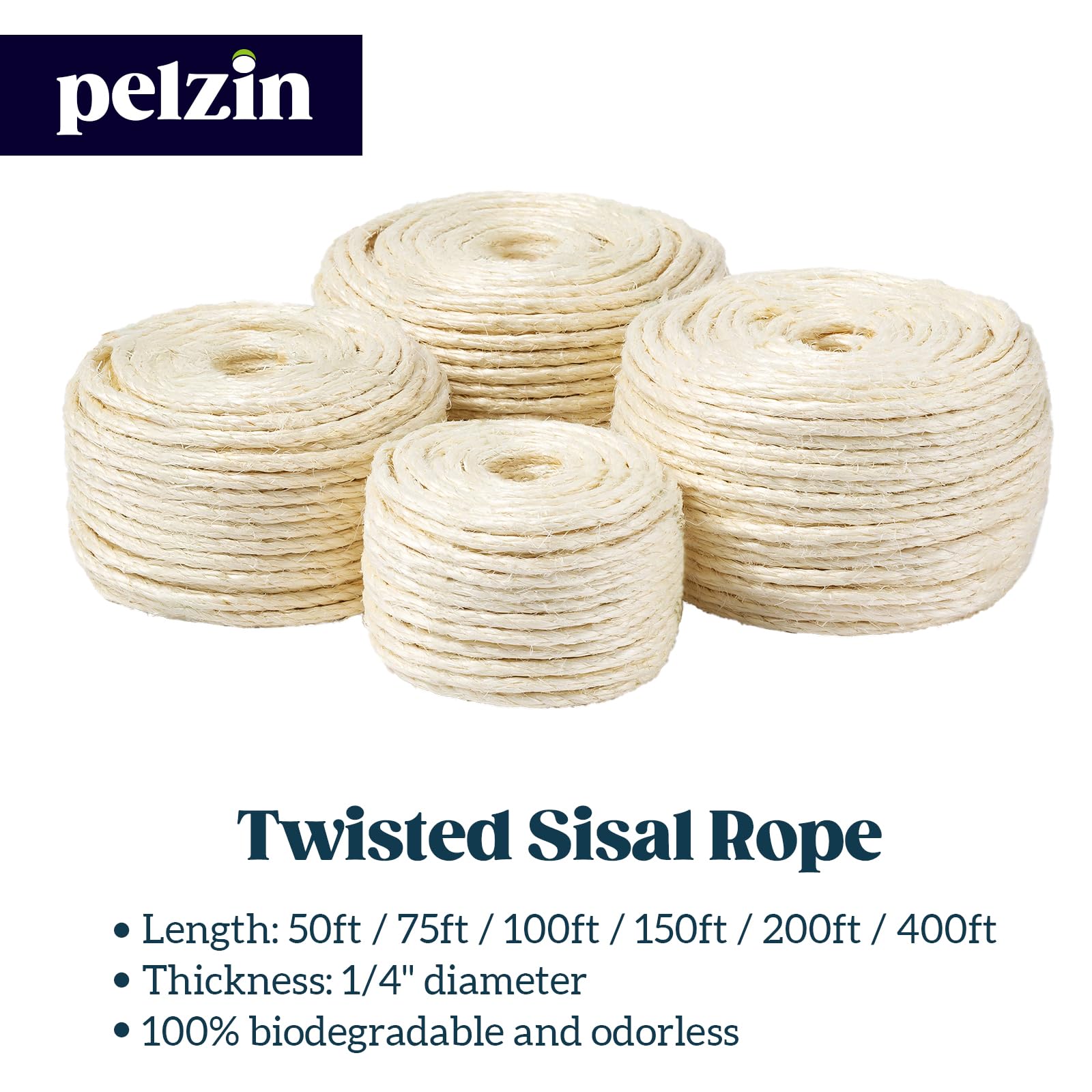 Pelzin sisal rope durable construction in use boosts scratching activity and furniture protection.
