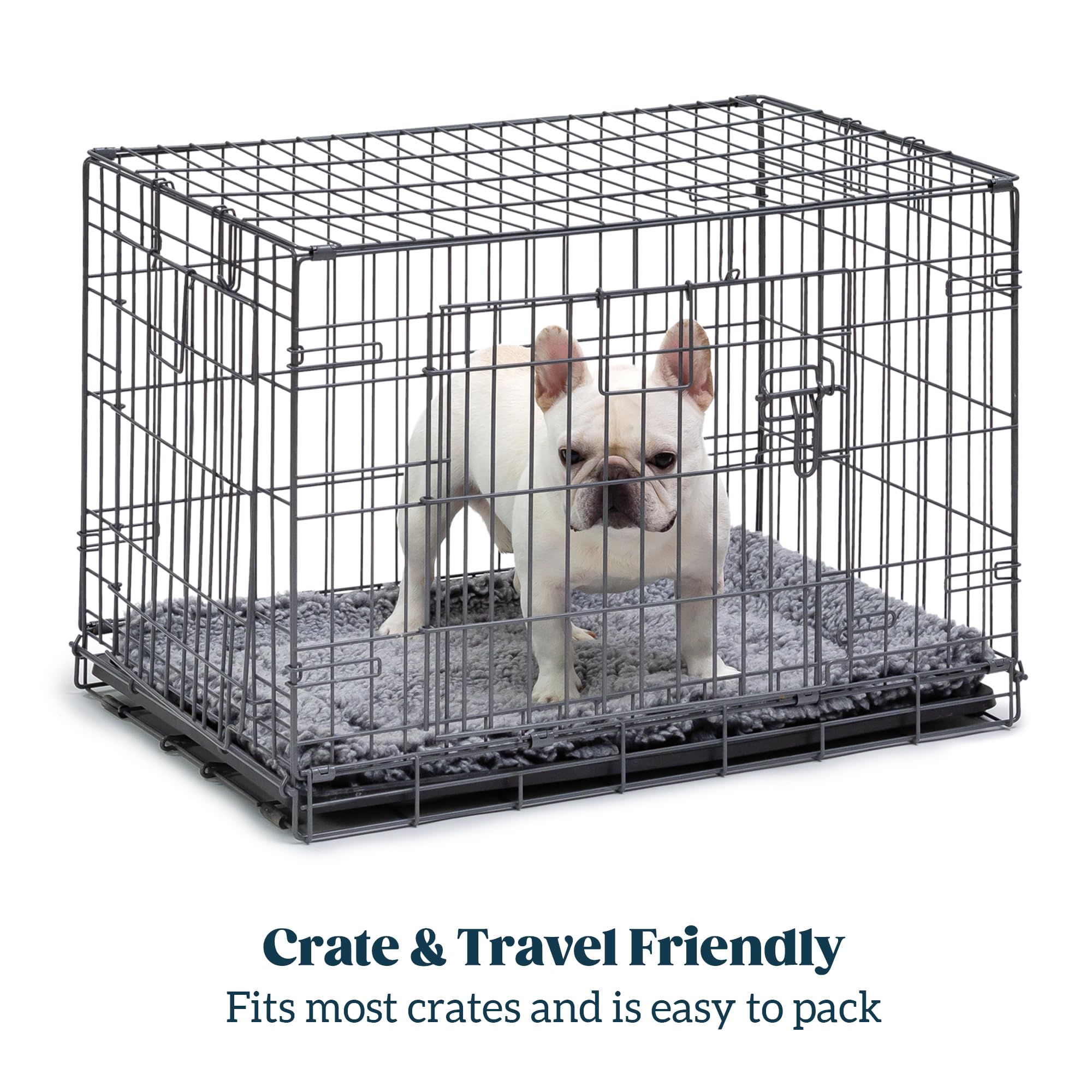 PELZIN Stoutwool dog bed placed on the floor in charcoal for lounging