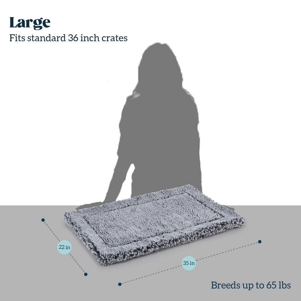 PELZIN Stoutwool indestructible dog bed 35x22 flat lay in charcoal