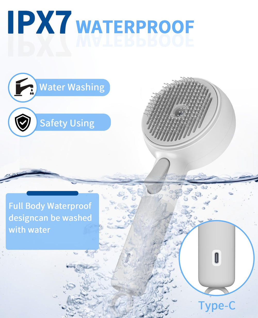Pengxinhui Cat Steam Brush bristle closeup shows sturdy bristles and soft silicone head for gentle removal.