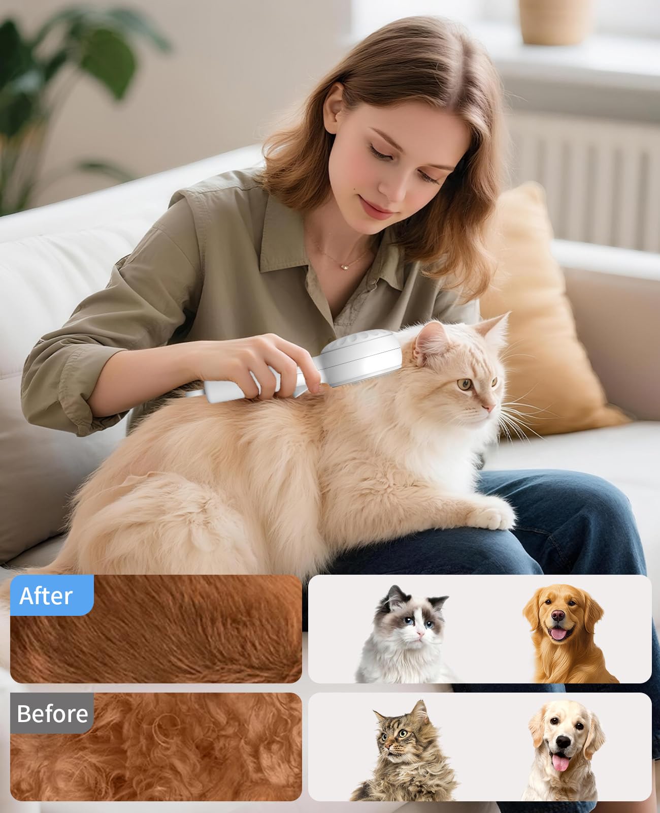 Pengxinhui Cat Steam Brush packaging highlights 3-in-1 design.