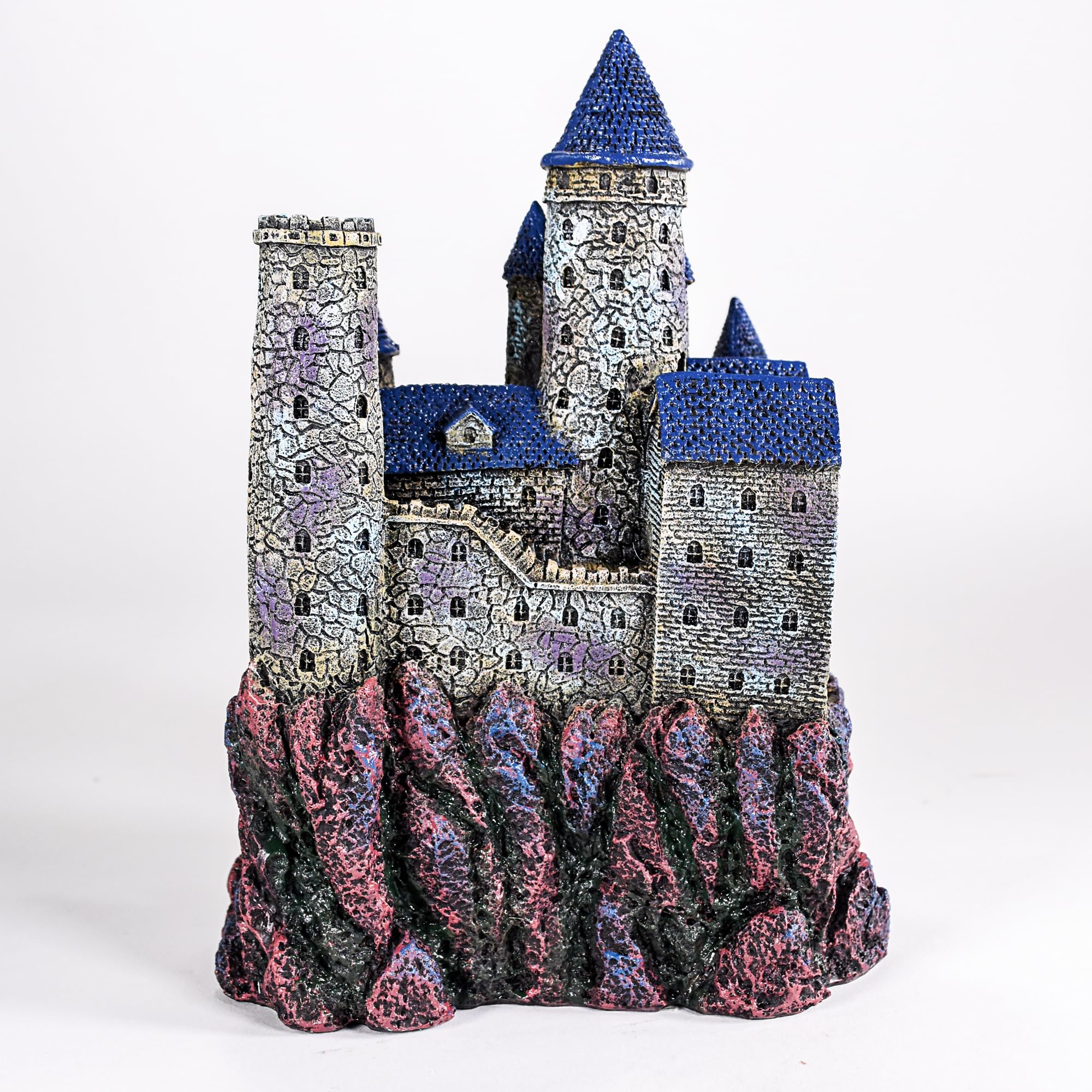 Penn-Plax Age-of-Magic Wizard's Castle cone-shaped roof details add medieval charm and depth.