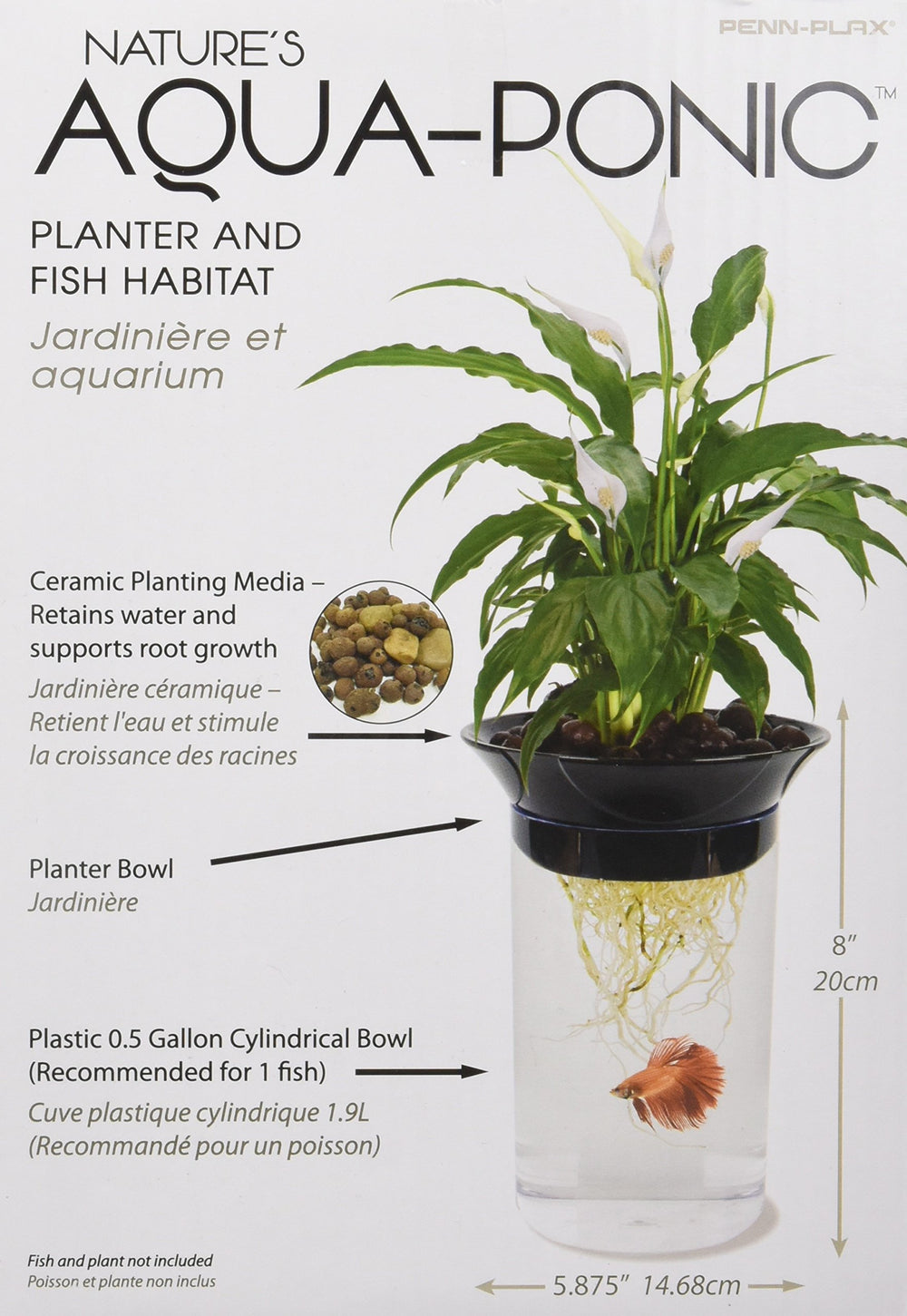 Penn-Plax APON1 ceramic planting media retained water for roots