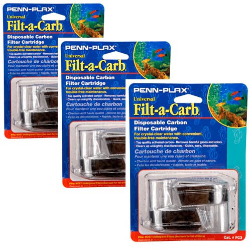 Penn-Plax Filt-a-Carb cartridge undergravel filter supports chemical filtration and odor control in freshwater and saltwater tanks.