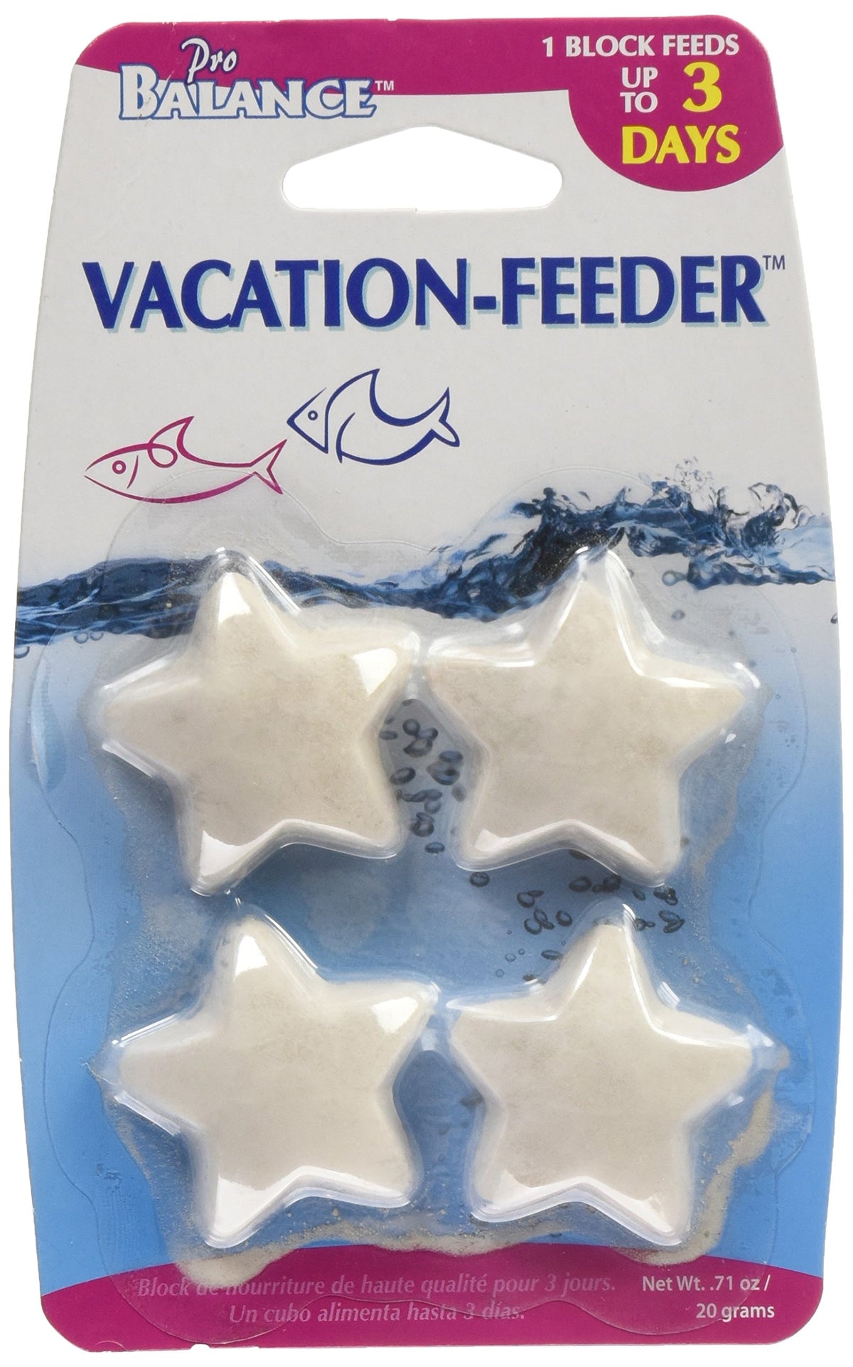 Penn-Plax Pro Balance Vacation Fish Feeder packaged blocks ready for weekend trips.