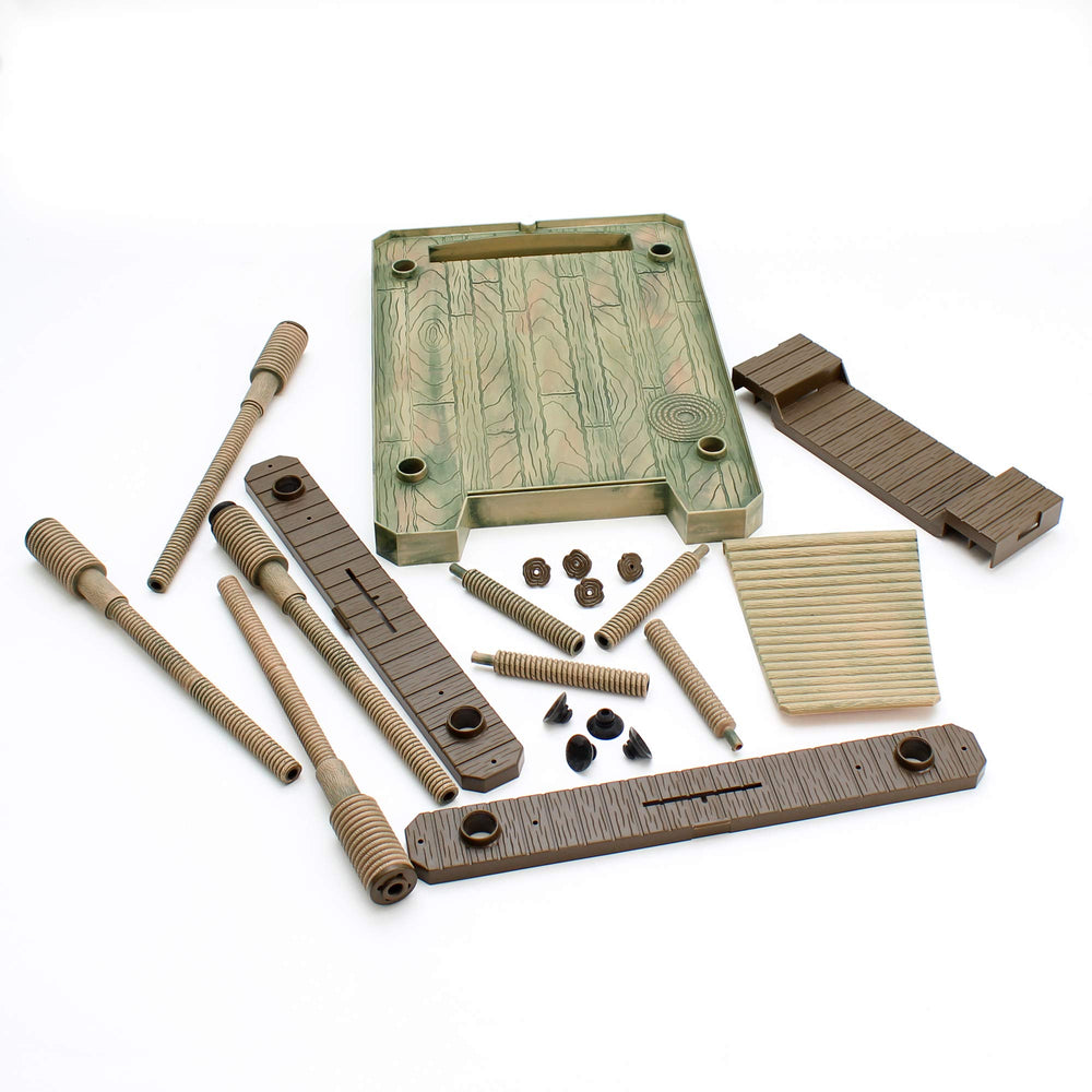 Adjustable-pylon supports on Penn-Plax Reptology Floating Turtle Pier adapt to water levels.