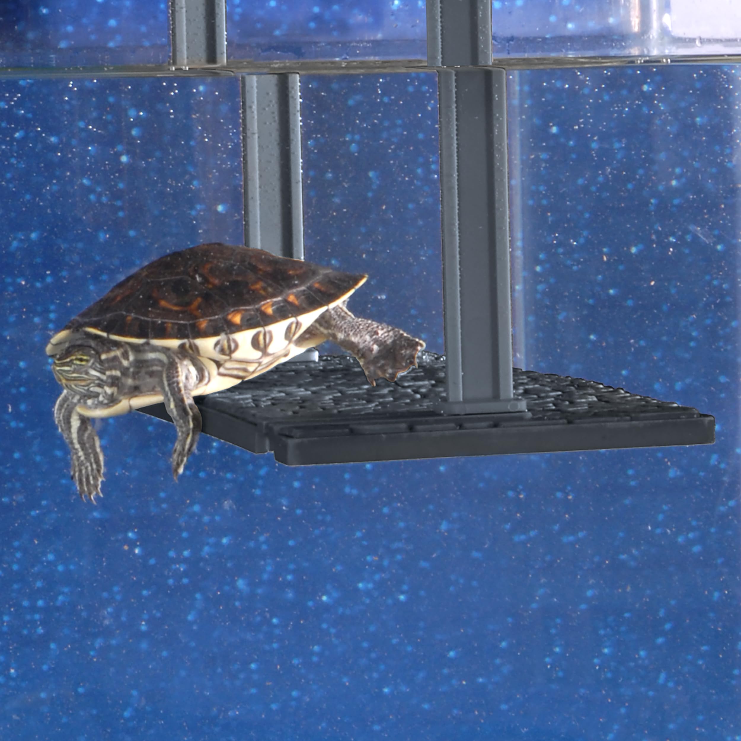 Penn-Plax Reptology Turtle Topper docking ramp enables easy climbs.