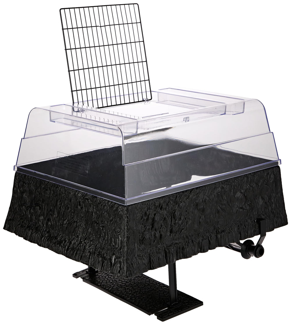 Penn-Plax Reptology Turtle Topper hanging platform partially submerged resting.