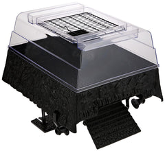 Penn-Plax Reptology Turtle Topper mounted on a tank for safe above-water basking.