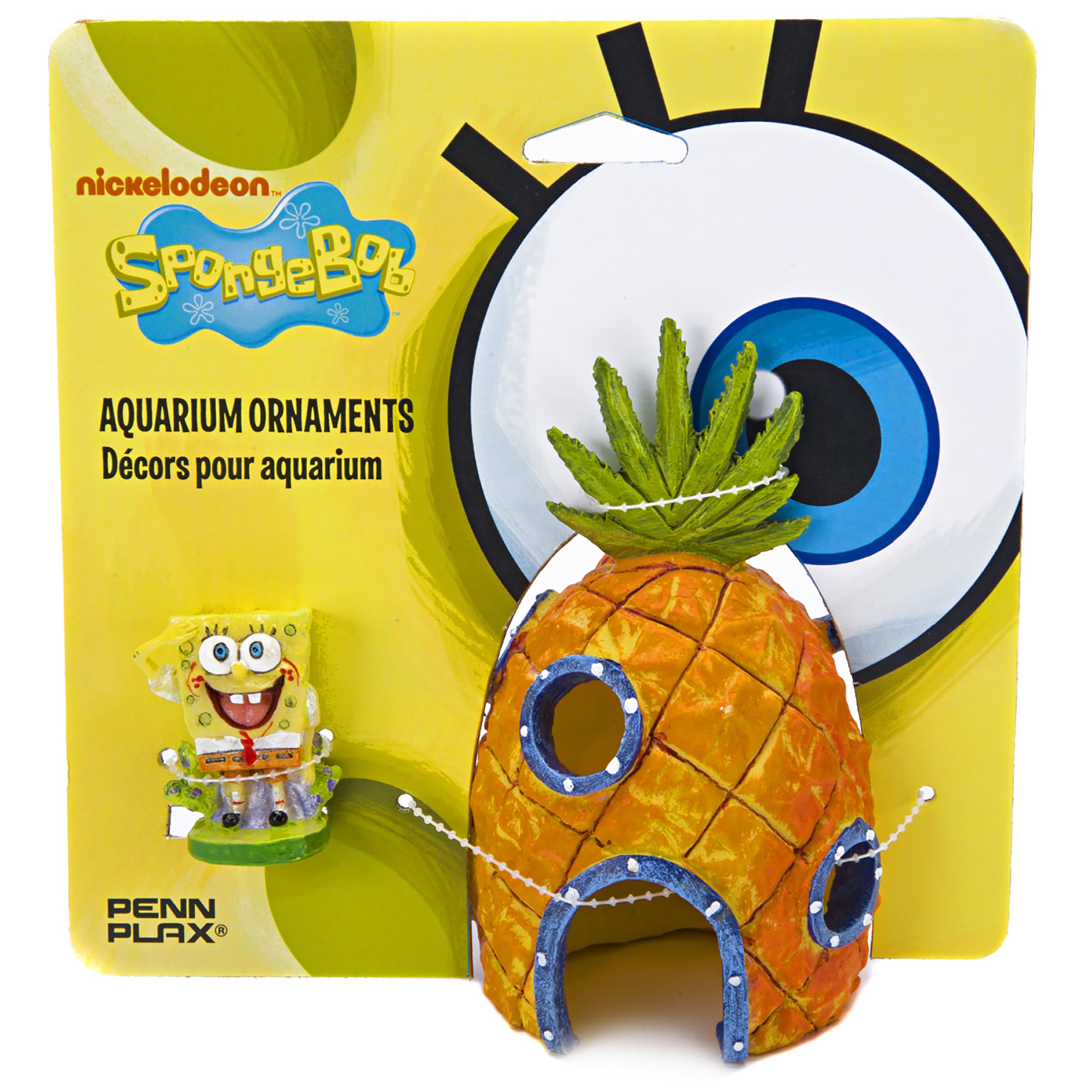Penn-Plax Spongebob character ornament, 2-inch detail brightens freshwater tanks