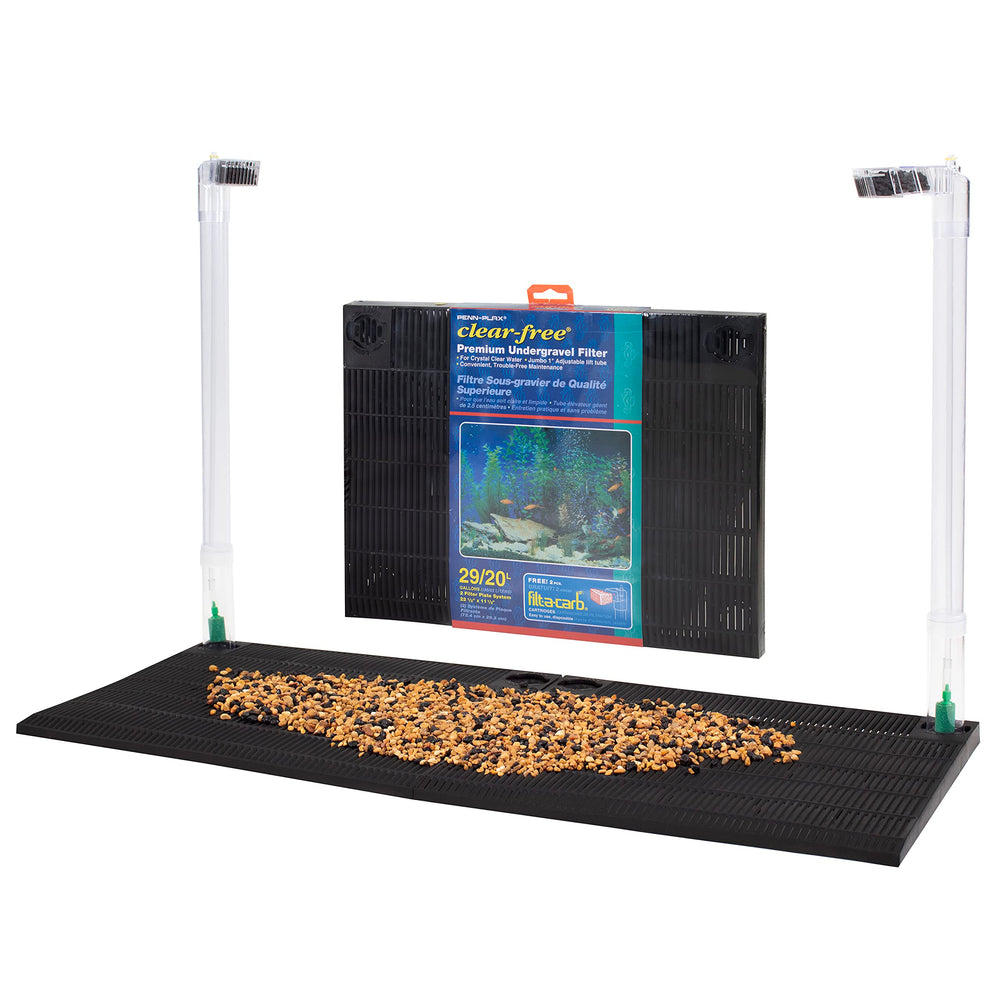Penn-Plax Undergravel Filter aquarium setup illustrates air-driven filtration for clear water.