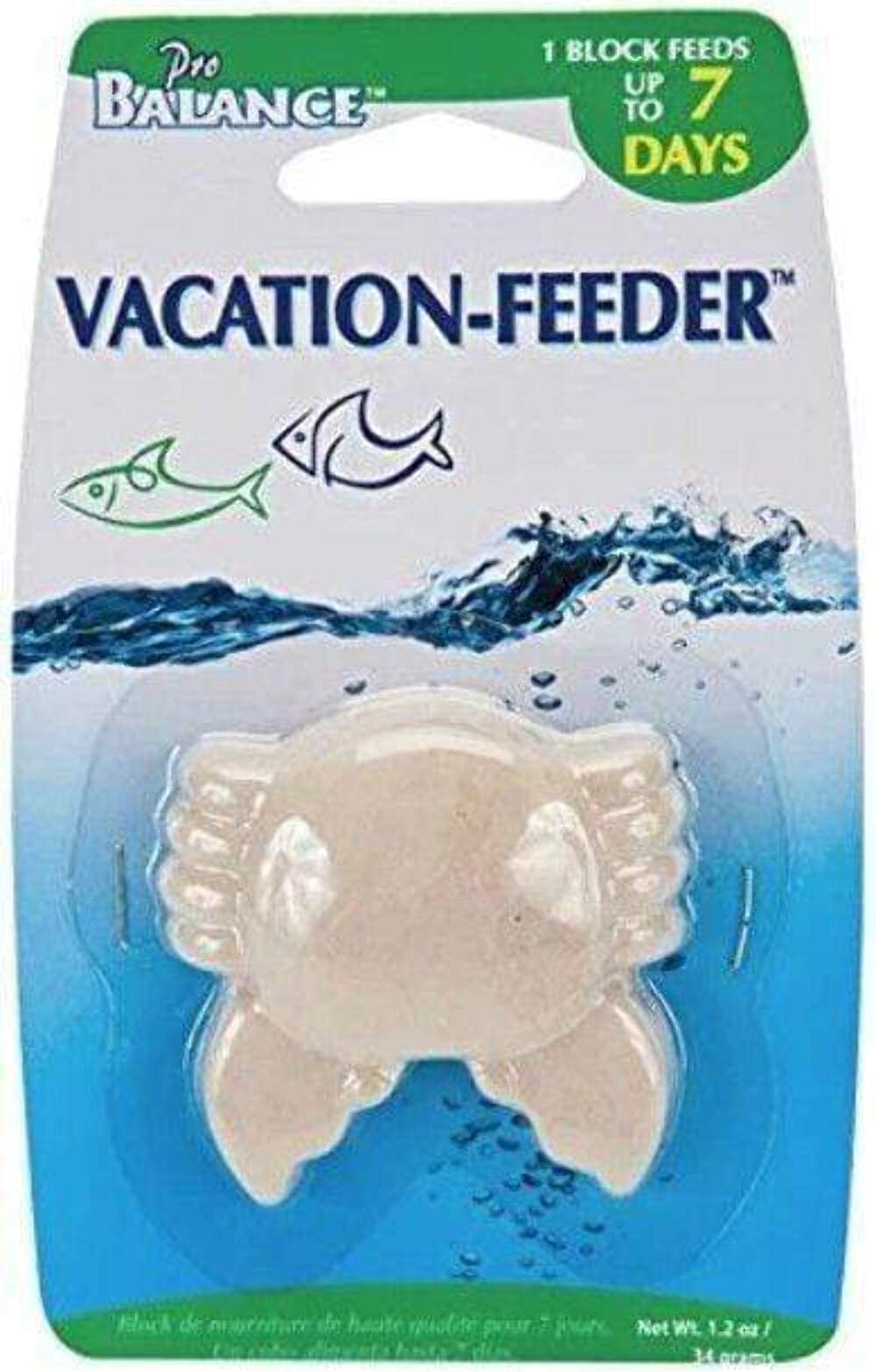 Penn-Plax Vacation Feeder crab shape block for unattended aquarium feeding