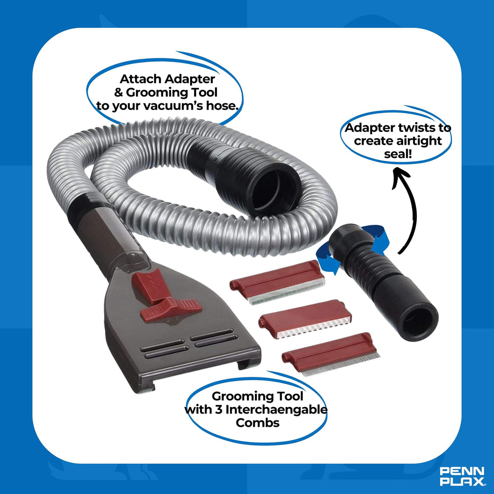 Penn-Plax VacGroom 46-inch hose extends reach while grooming to keep distance