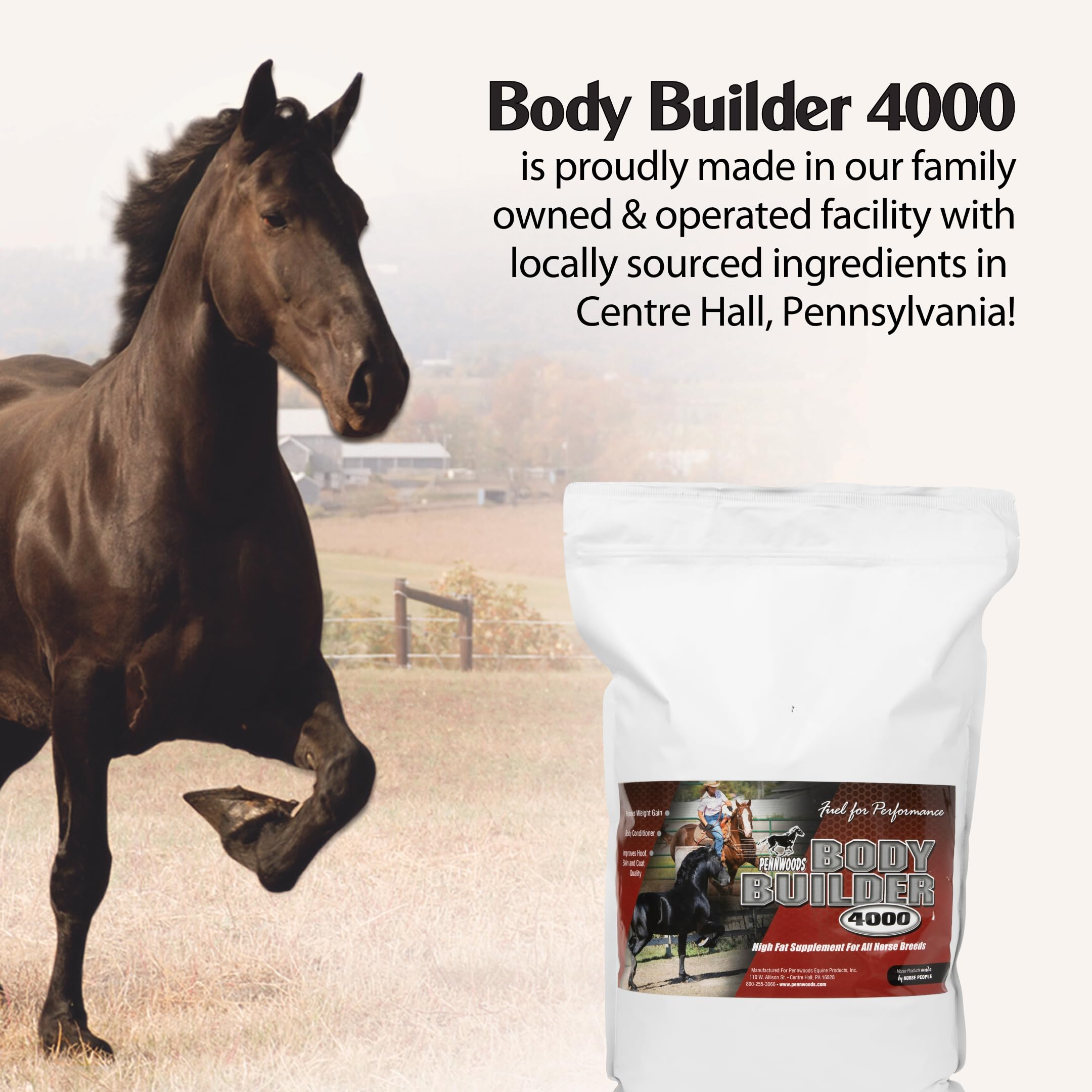 Pennwoods Body Builder 4000 hoof closeup hints at improved hoof quality through nutrition.