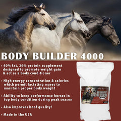 Pennwoods Body Builder 4000 feeding image shows easy integration into daily horse feed.