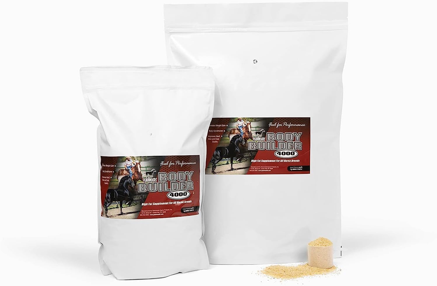 Pennwoods Body Builder 4000 nutrition chart highlights fat-to-protein balance.