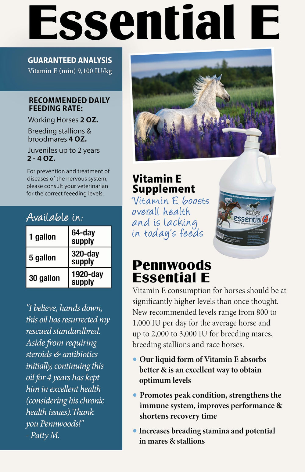 Pennwoods Essential E supports immune wellness through daily vitamin E.