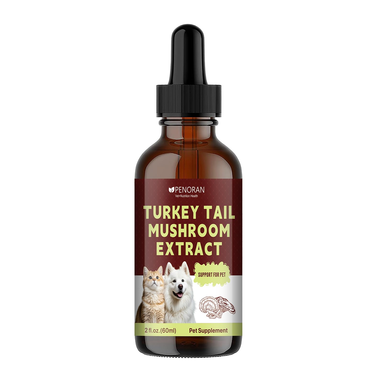 Penoran Turkey Tail Drops ingredients list hint at mushroom-based wellness.