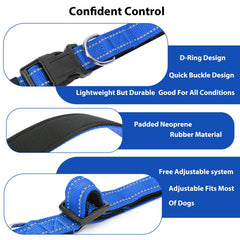 penseepet reflective dog collar with anti-rust d-rings for durable daily use