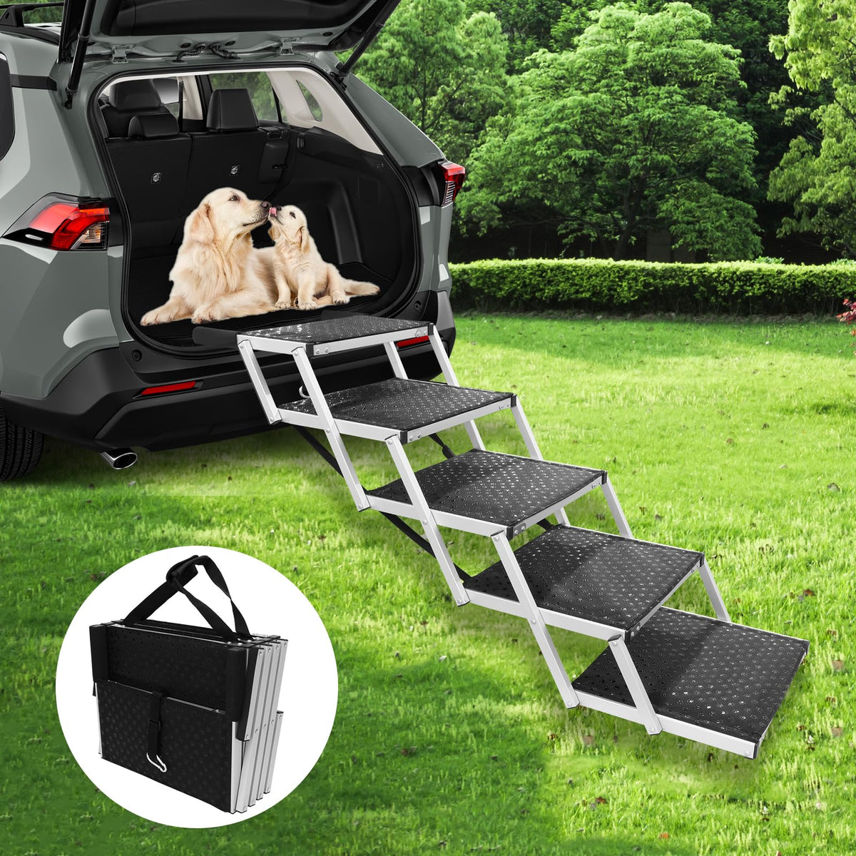PENSUN dog stairs aluminum-frame construction for durable pet access.