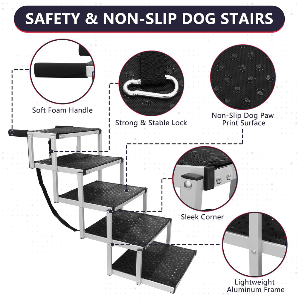 PENSUN dog stairs in use as dog enters car safely.