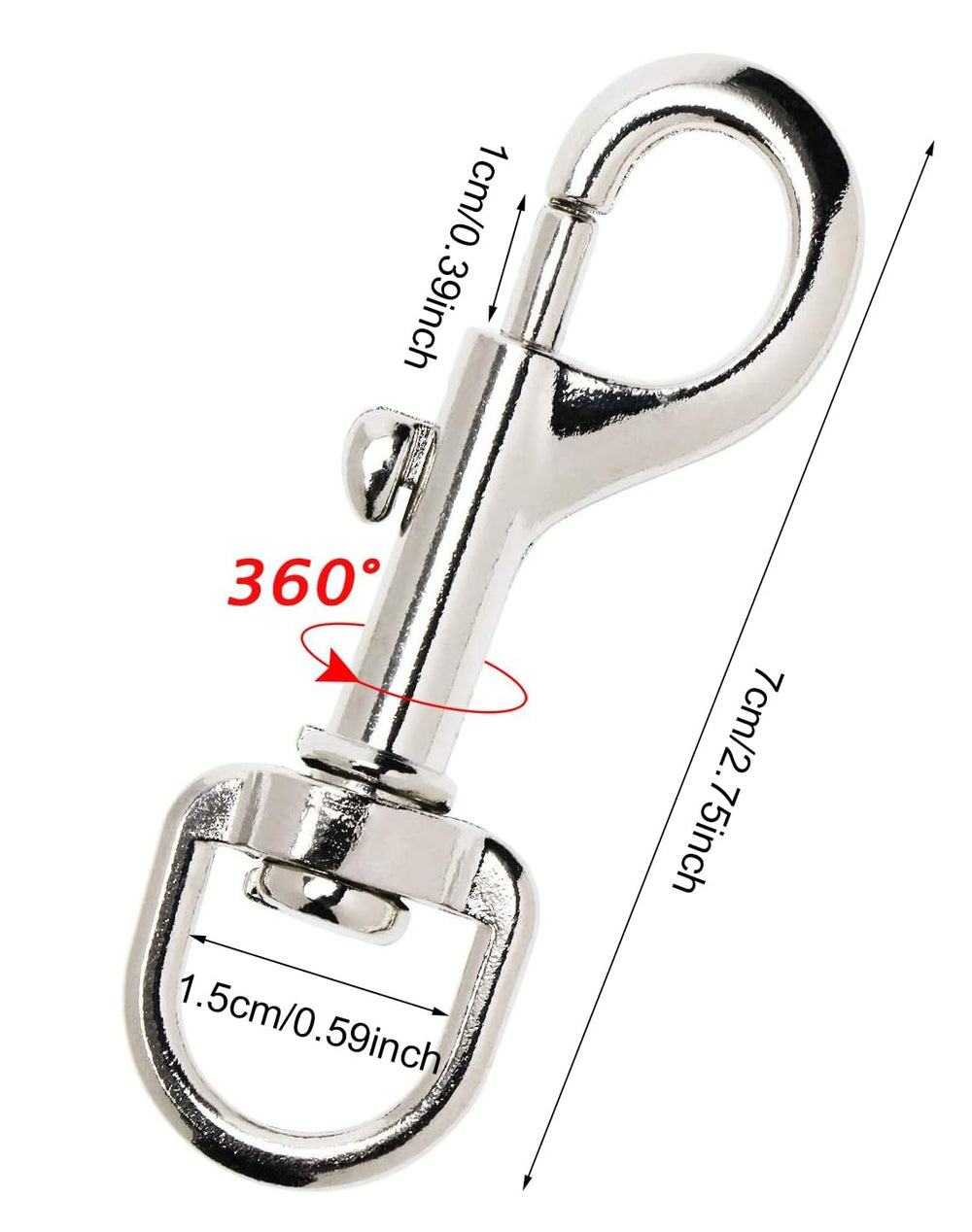 Penta Angel dog leash clasp closeup highlighting durable metal alloy construction.