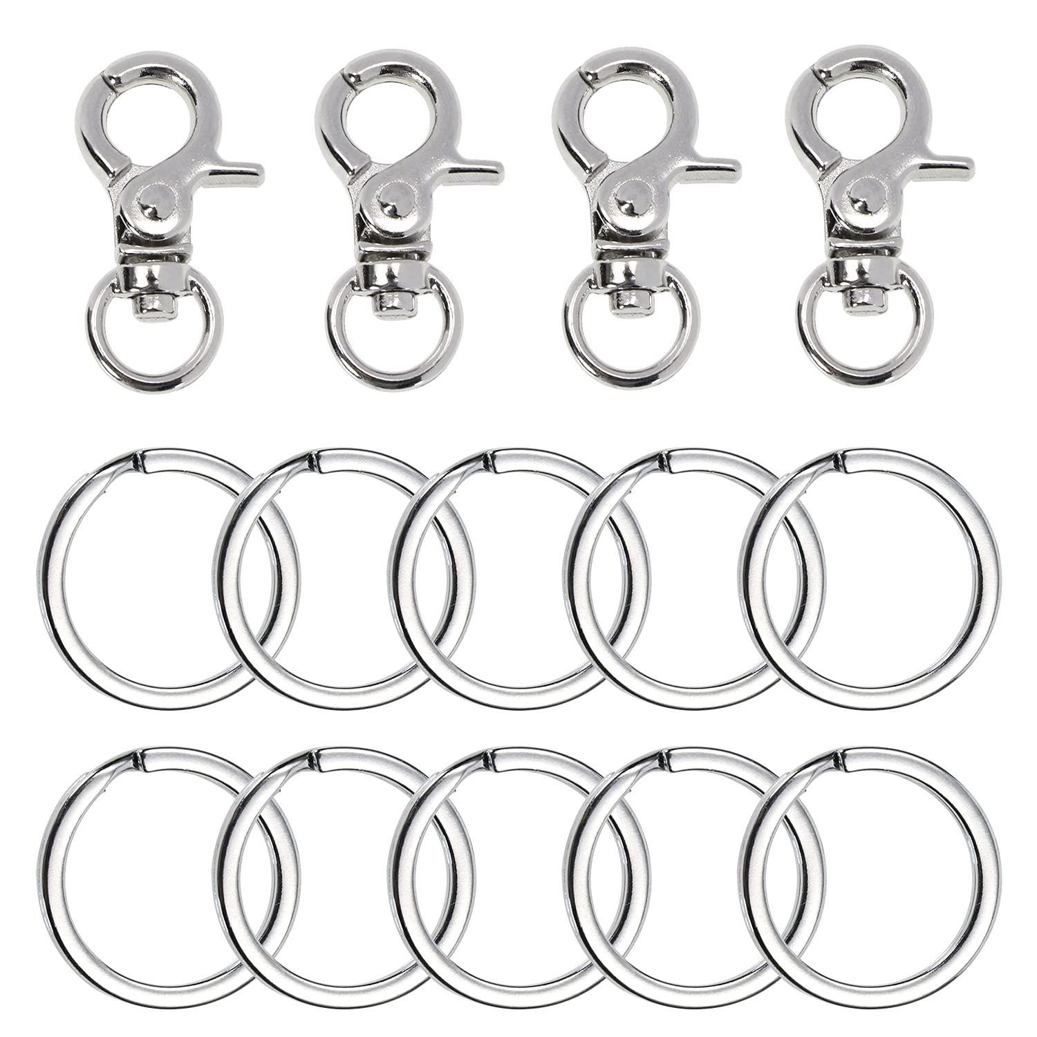 PENTA ANGEL dog tag clips package with four clips and ten rings for easy tagging