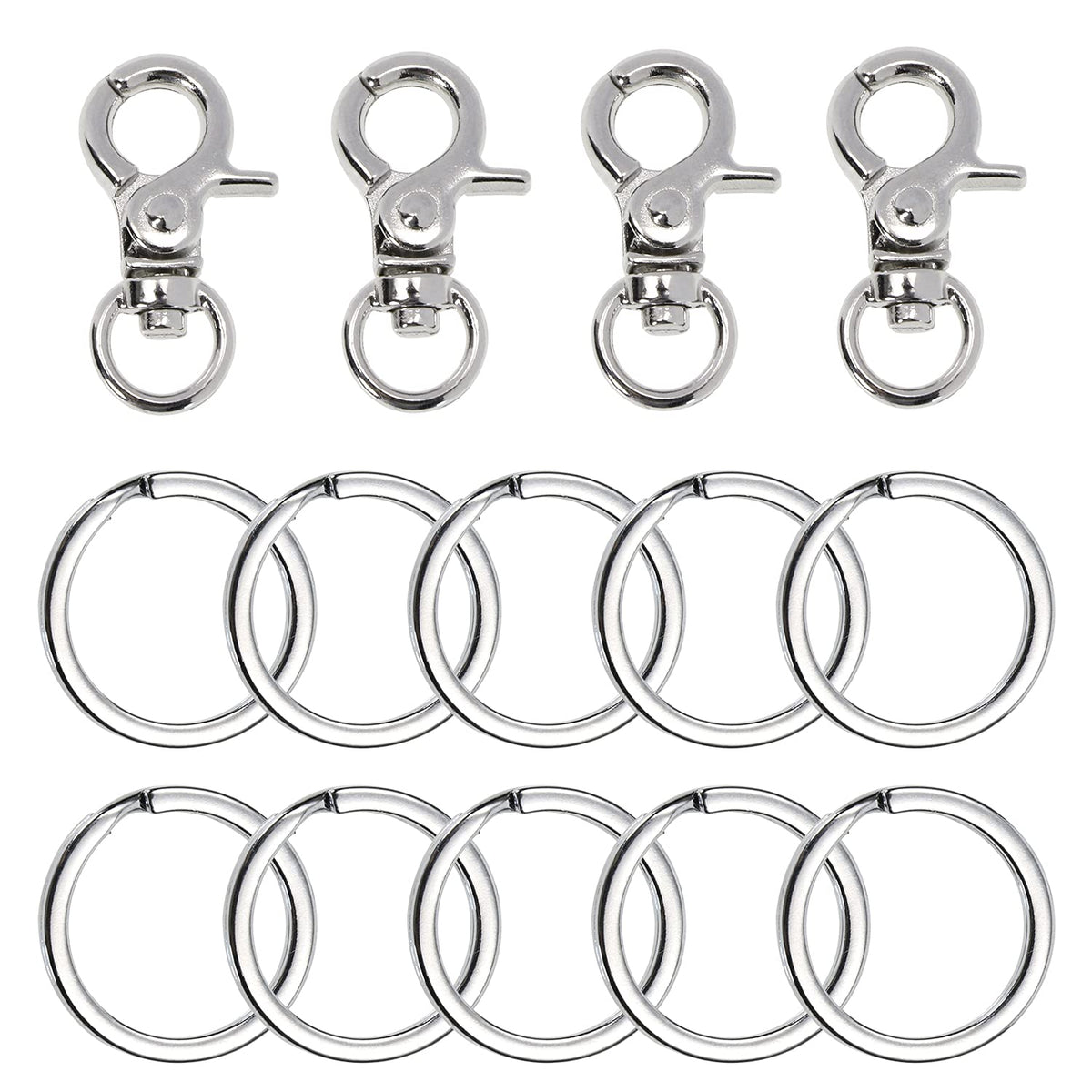 PENTA ANGEL dog tag clips package with four clips and ten rings for easy tagging