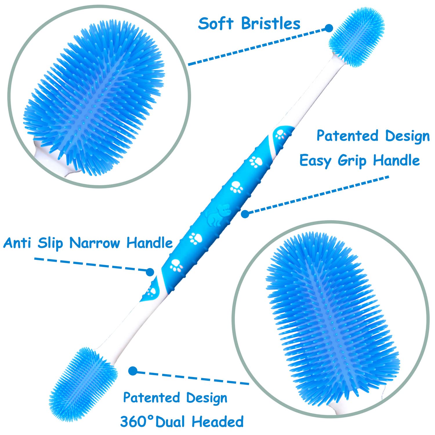 PenVinoo 360 finger brush bristles close-up for deep mouth cleaning