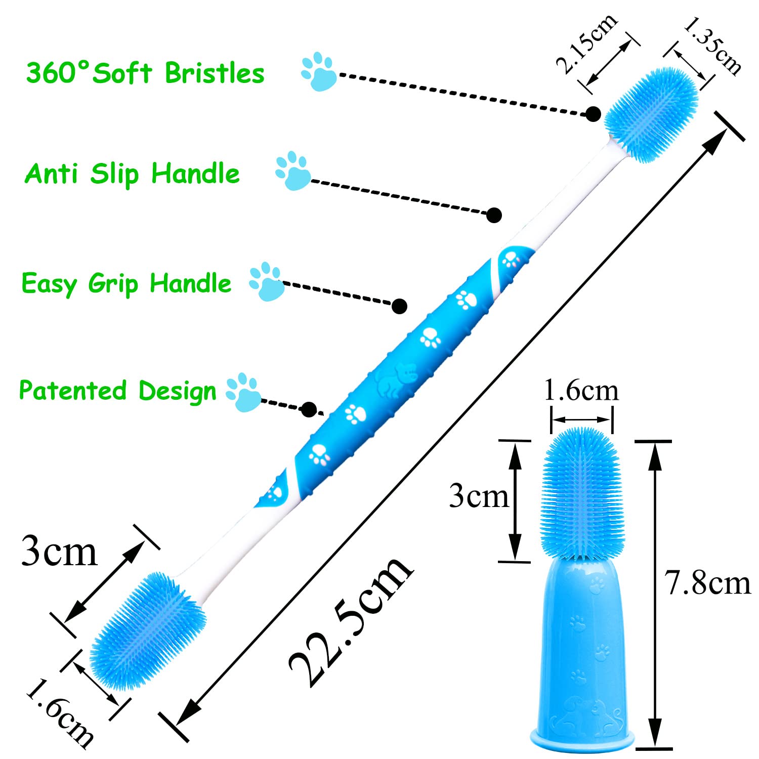 PenVinoo anti-slip silicone handle enhances control during brushing