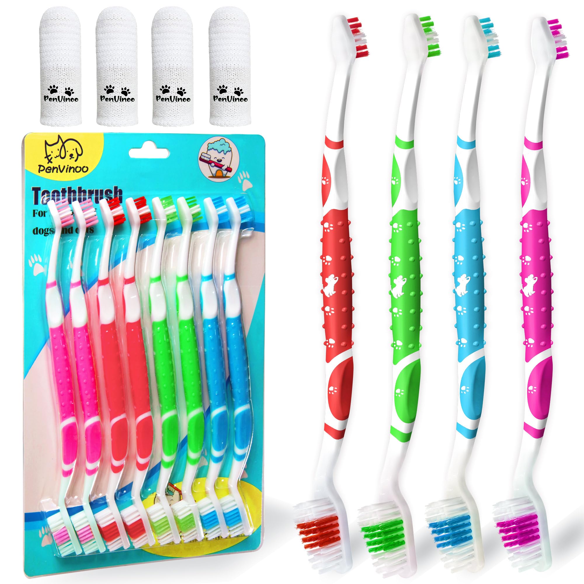 PenVinoo dual-head toothbrush front view for easy back-to-teeth cleaning.