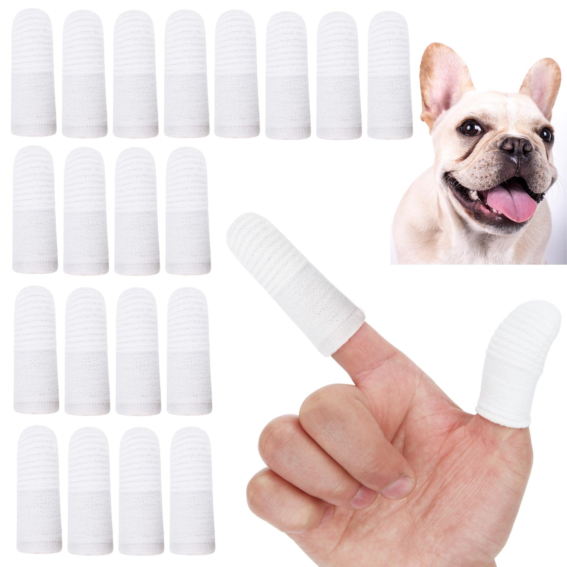 PenVinoo two-finger toothbrush with soft material for gentle pet cleaning
