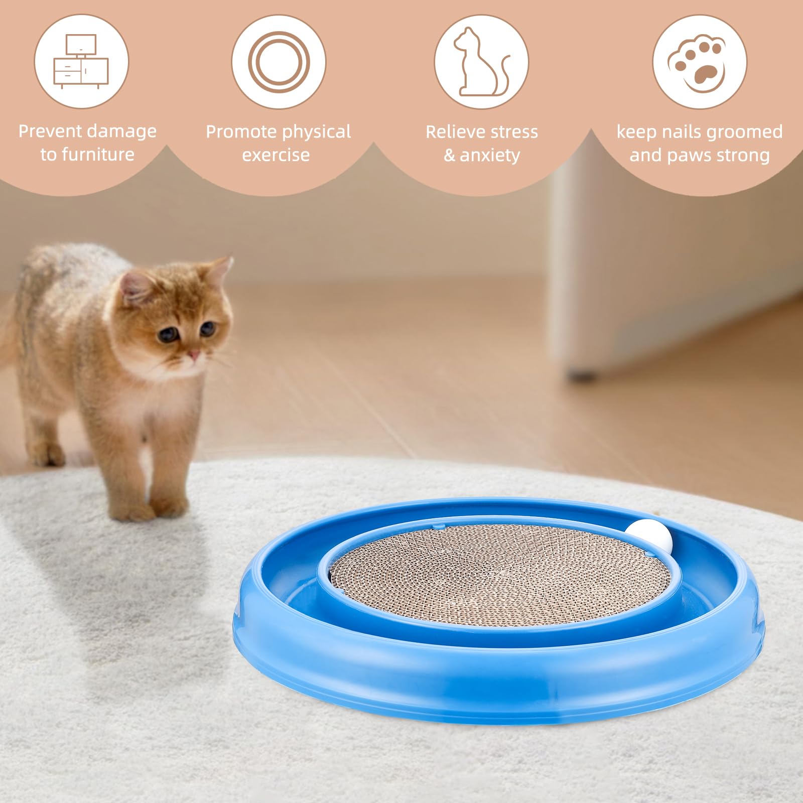 Peomliee furniture-protection scratcher in blue helps reduce furniture scratching.