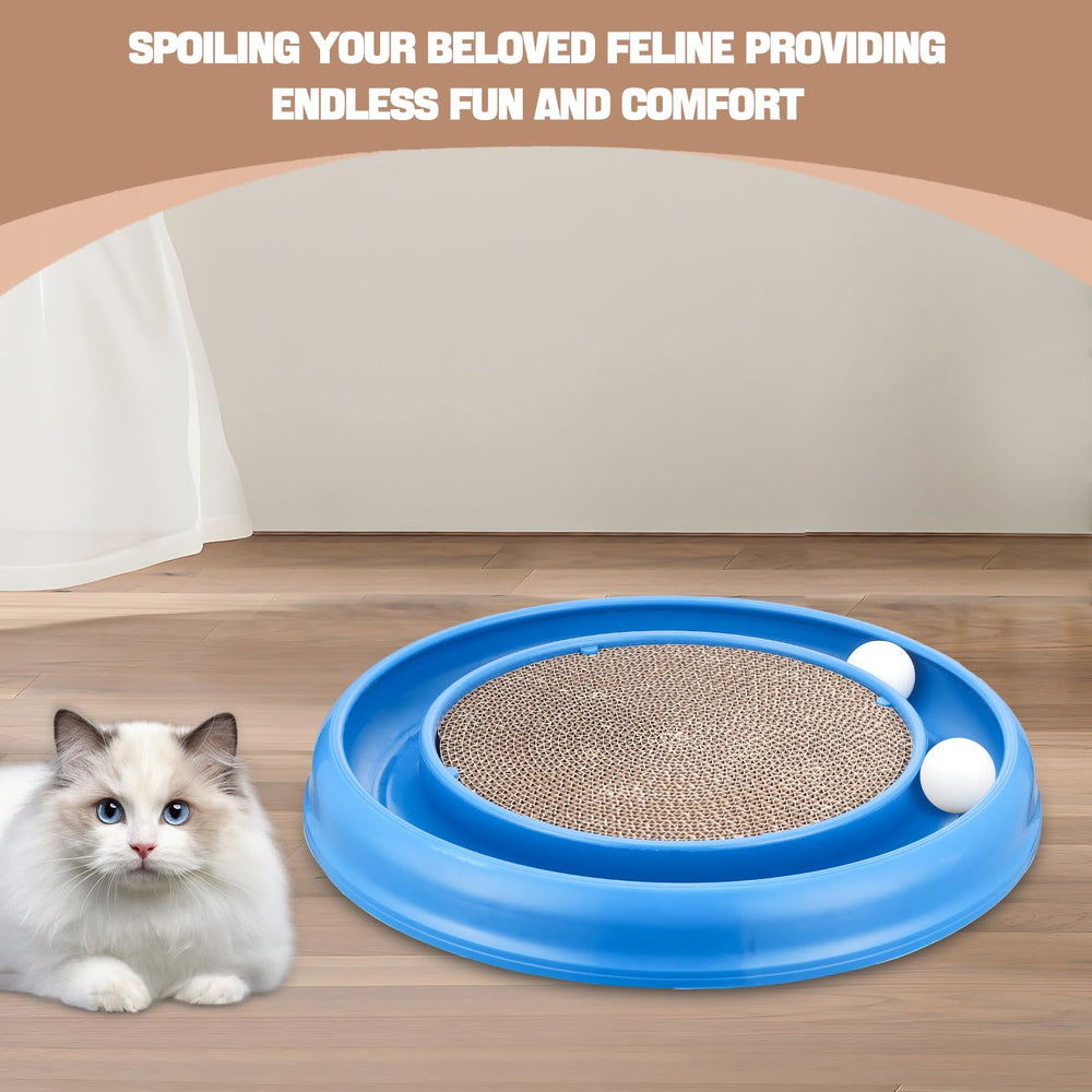 Peomliee exercise-ready scratcher pad in blue for healthy claw engagement.
