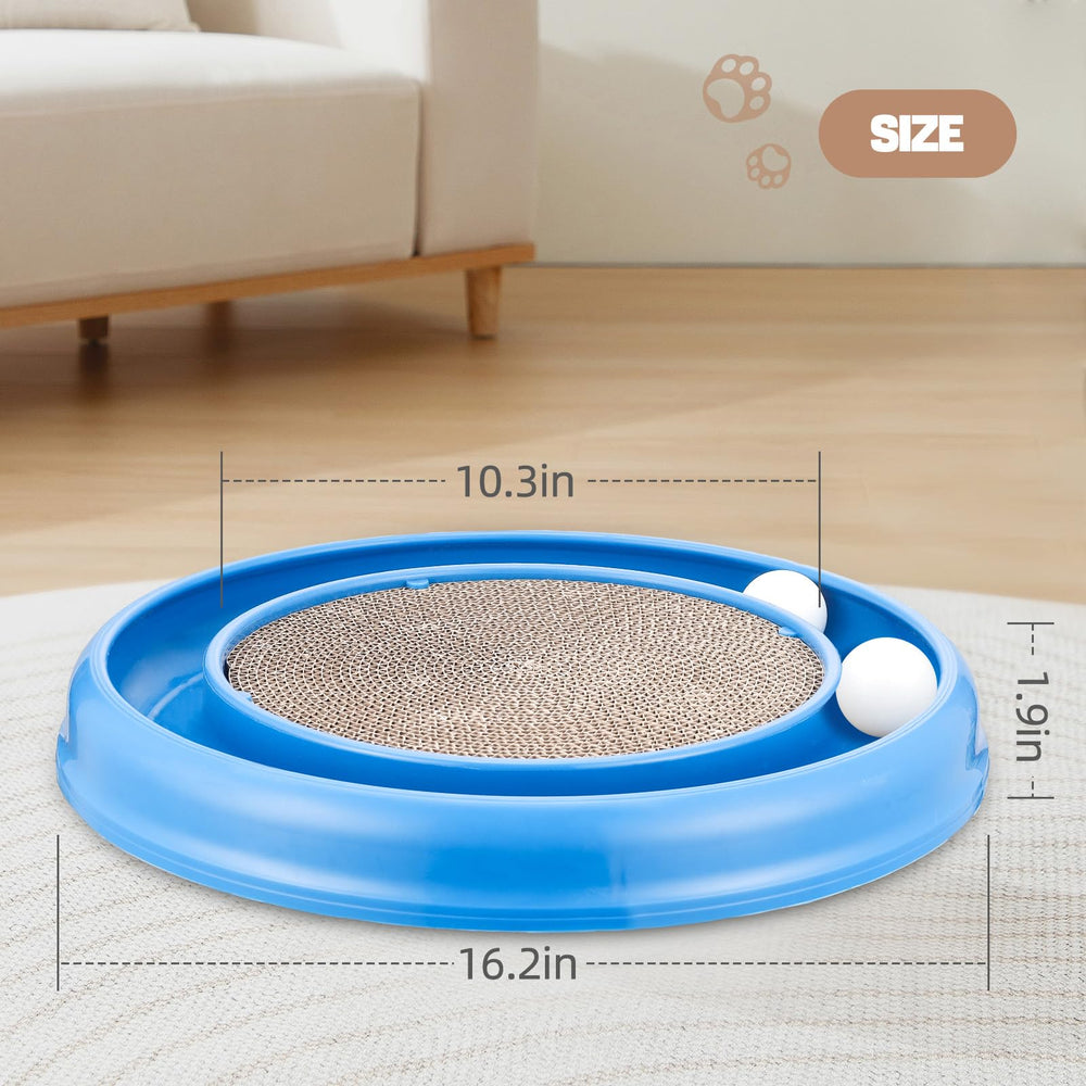 Peomliee Round Cat Scratcher Lounge—soft resting spot beside furniture.
