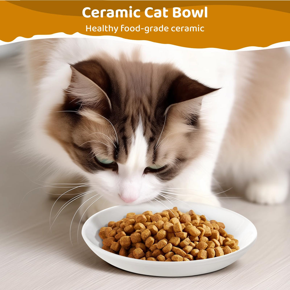 Peppapet ceramic cat food plates suitable for both wet and dry foods