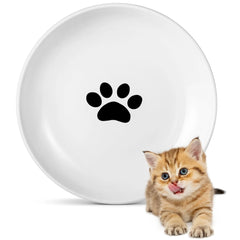 Peppapet ceramic cat food plates with shallow design for whisker-safe meals