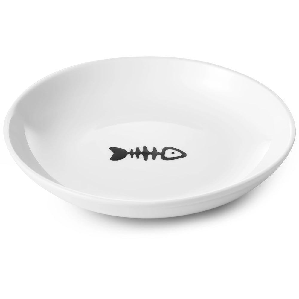 Peppapet white cat bowl decorative pattern for calm dining