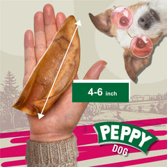 Peppy Dog Half Pig Ears close-up showing soft, digestible texture