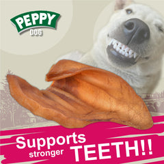 PEPPY DOG pig ears dogs enjoying chew during play