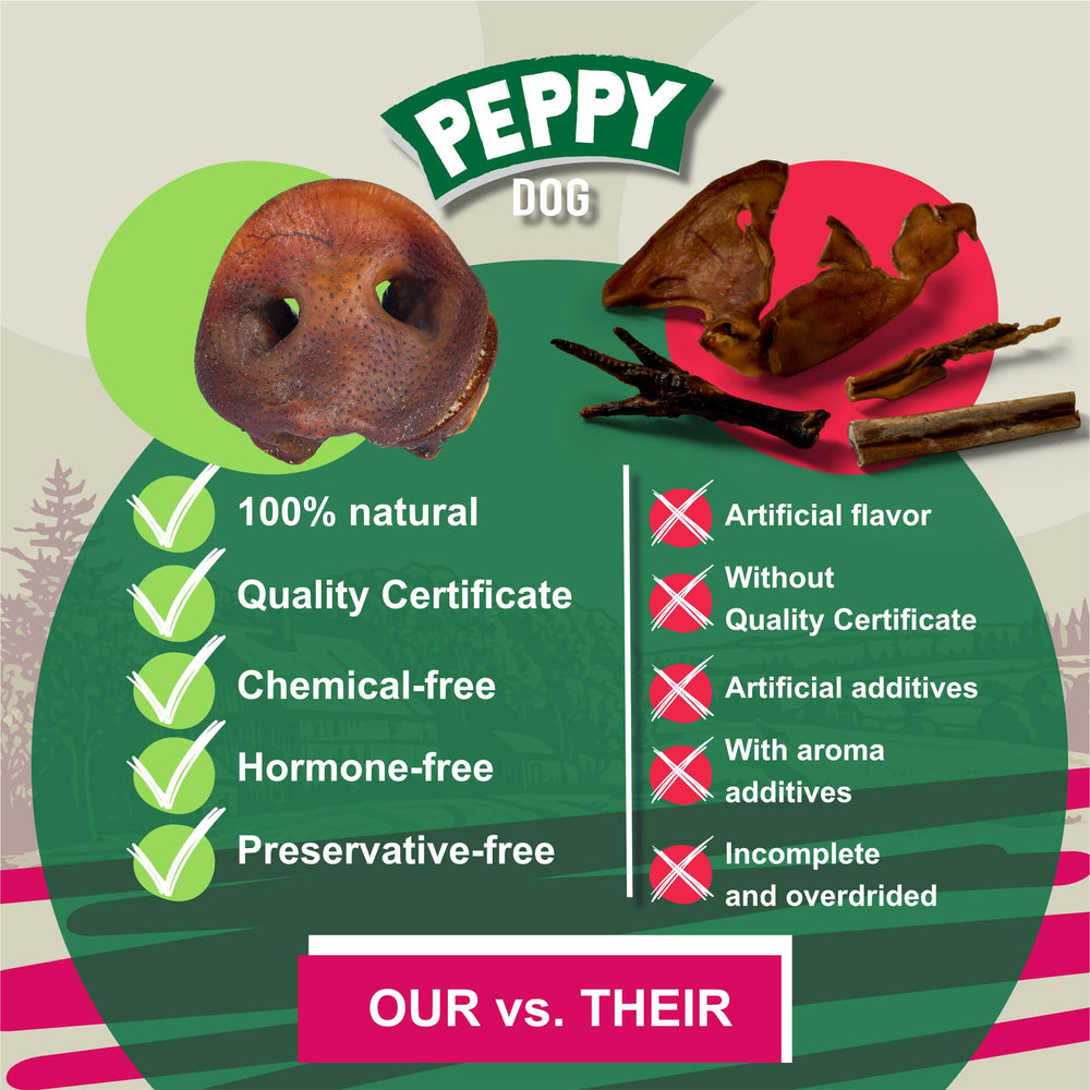 PEPPY DOG pig snouts long-lasting chew supports focused chewing for dogs.