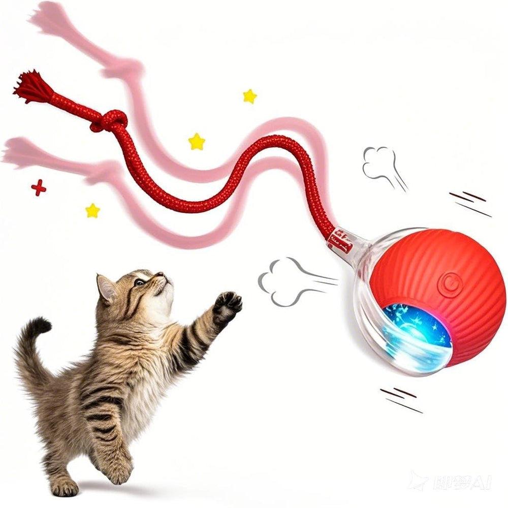 Peppy Pet Snappy Tail Cat Toy rolling ball side view promotes engaging indoor play
