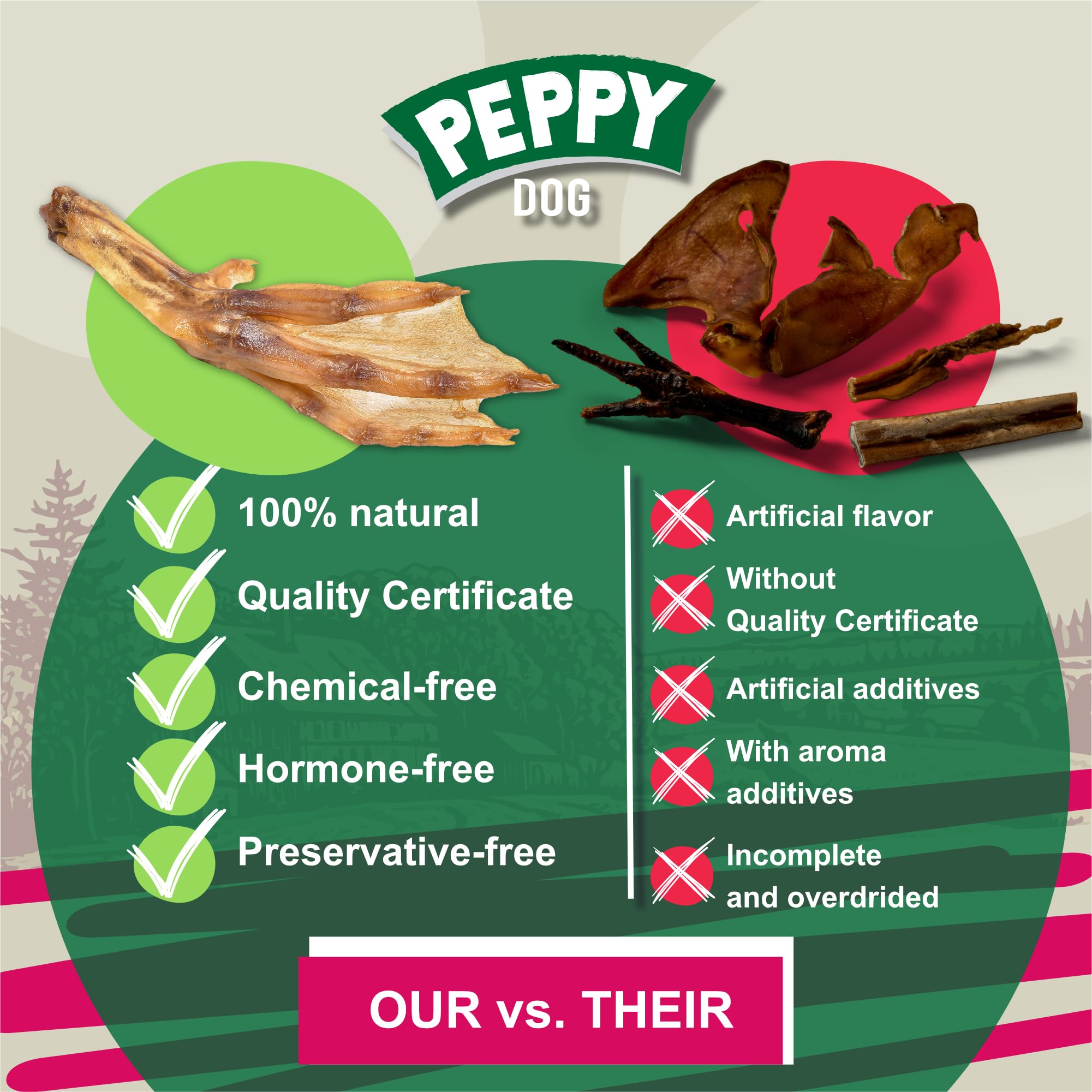 peppydog duck feet small medium dogs serving size easy handling