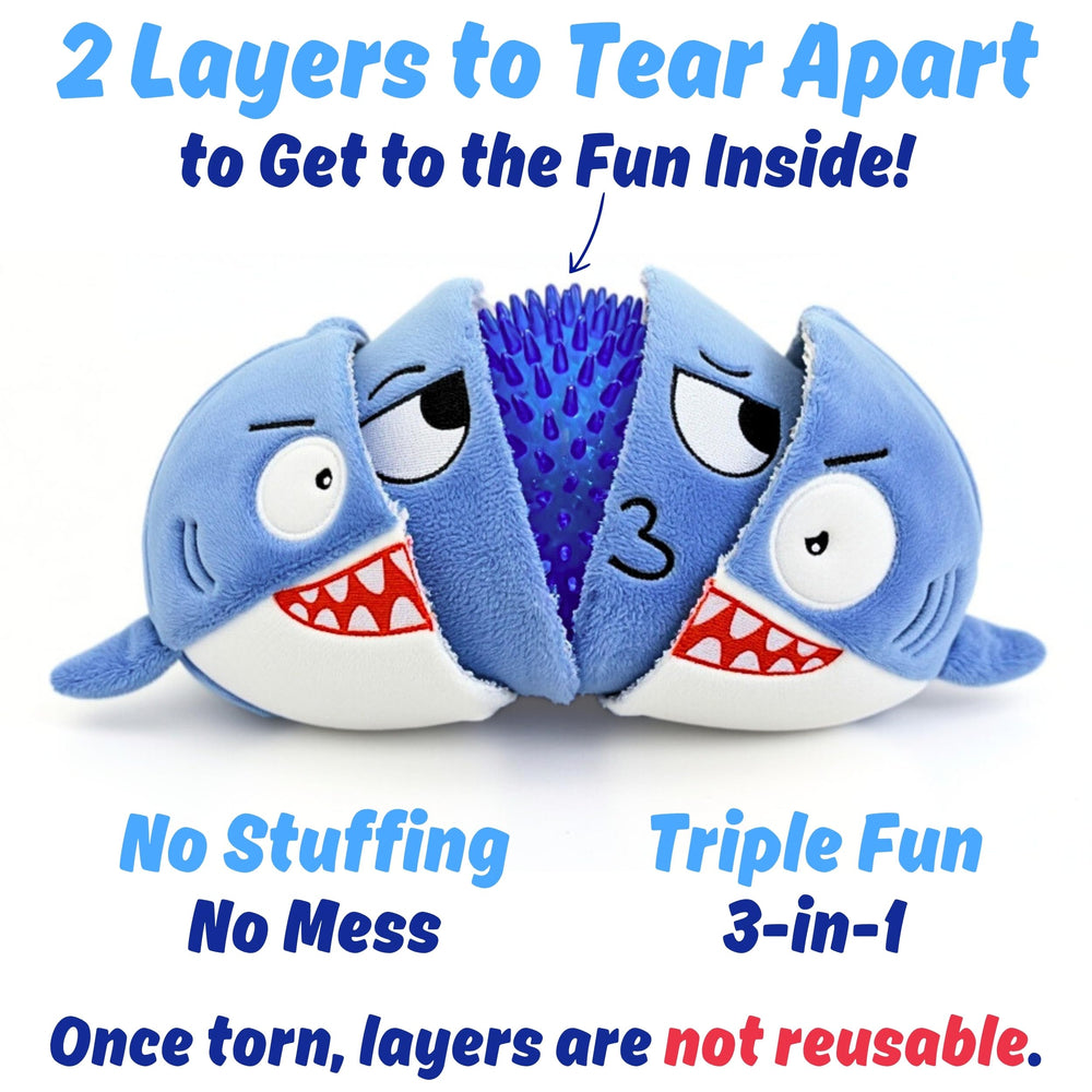 PeppyPawz Sharky squeaky crinkle feature engages dogs during interactive sessions