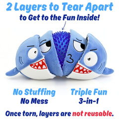 PeppyPawz Sharky squeaky crinkle feature engages dogs during interactive sessions